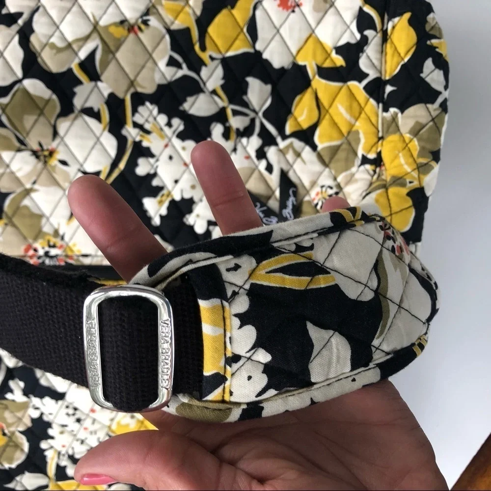 Vera Bradley Black and Yellow Laptop Bag. Laptop Floral Computer Bag